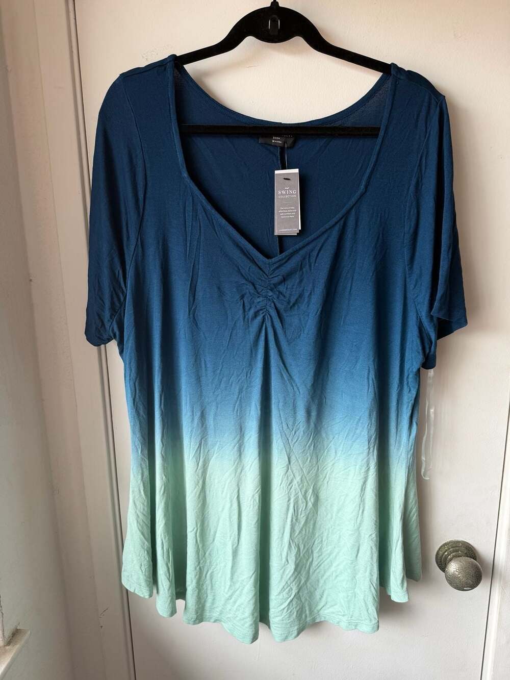 Lane Bryant Swing Collection Tunic Size 22/24 Blue Ombre V-Neck